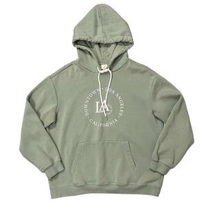 H&M Green Downtown Los Angeles California Pullover Hoodie Sweatshirt Women's MED